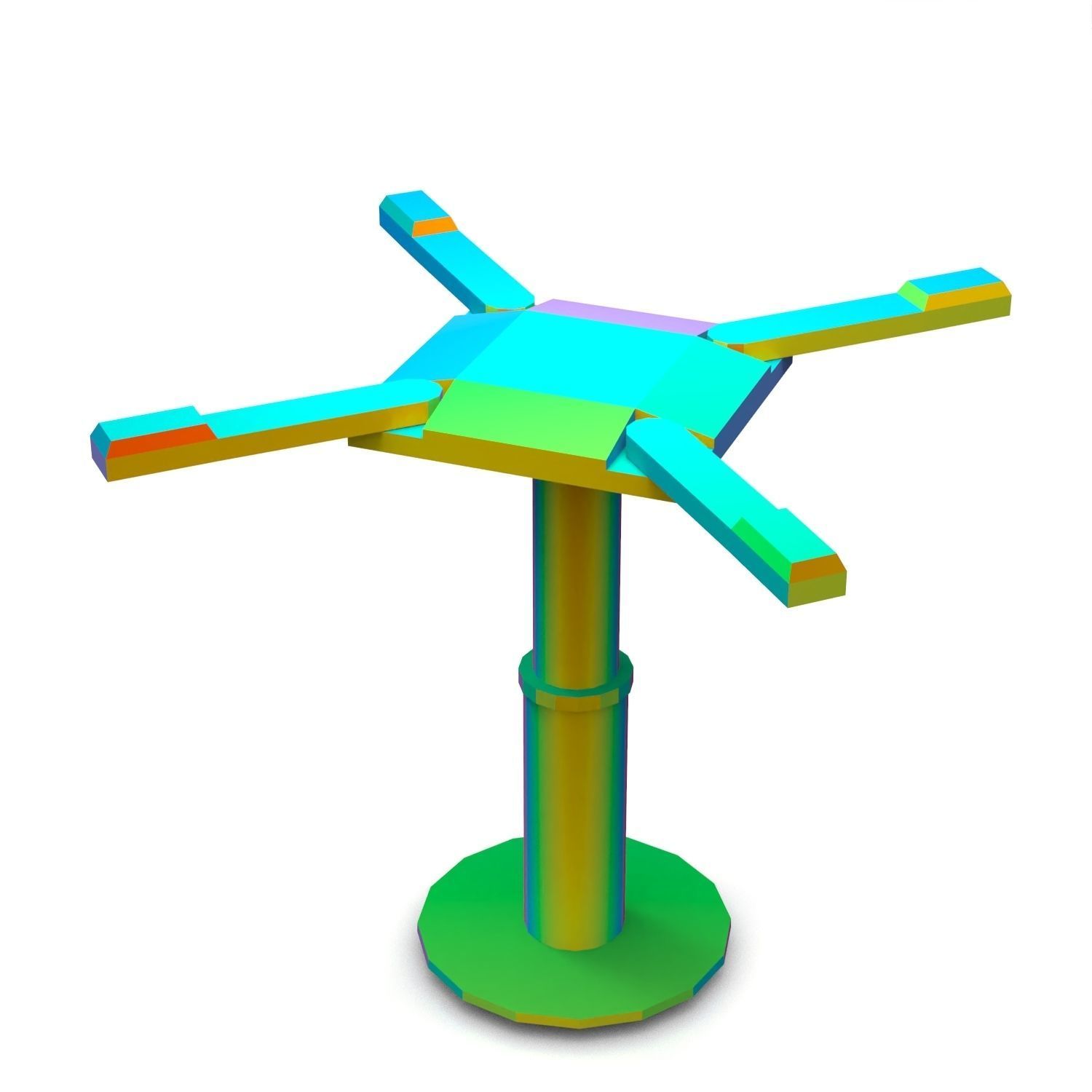 Low Poly CarLift - Game Ready Prop Low-poly 3D model_16