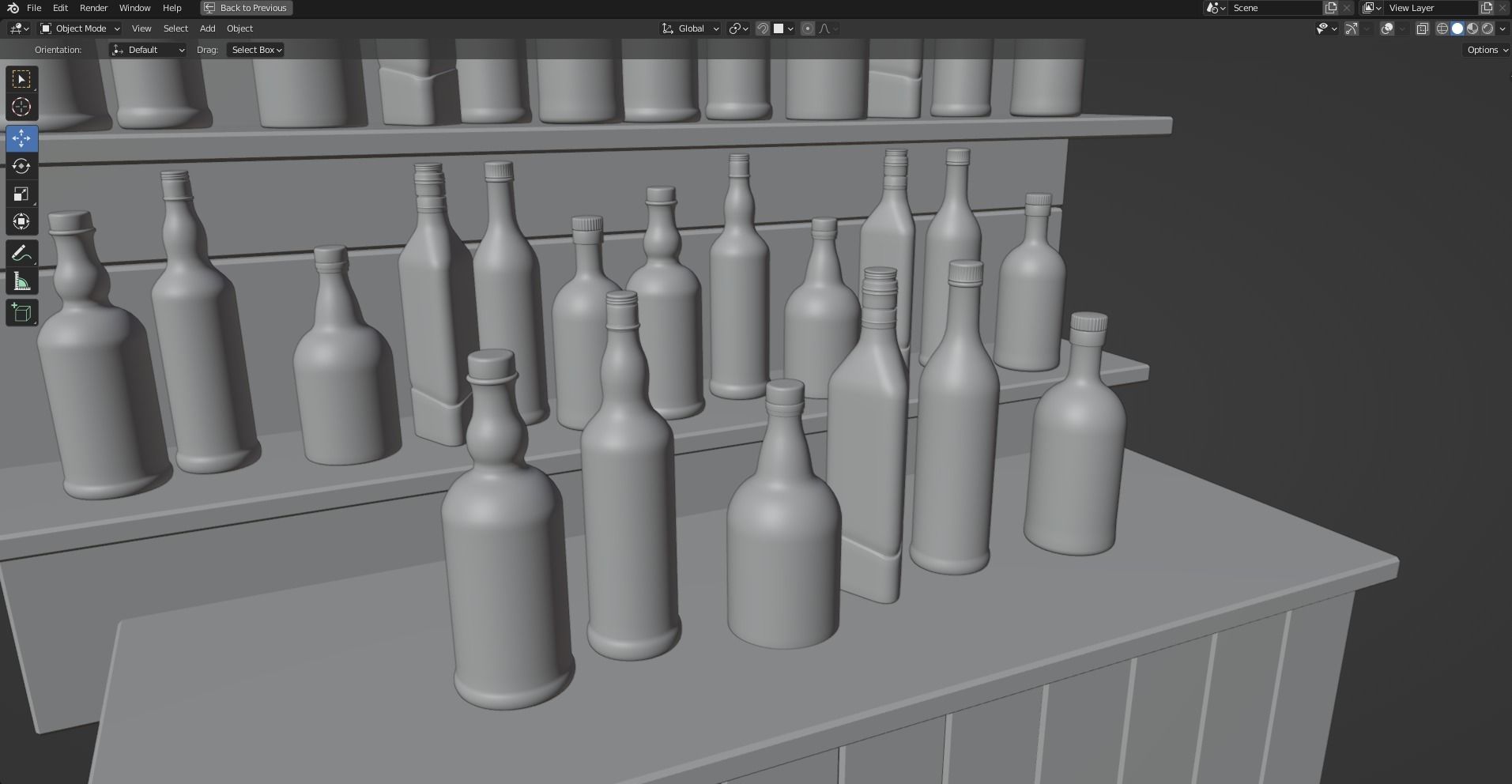 Whiskey bottles Low-poly 3D model_8