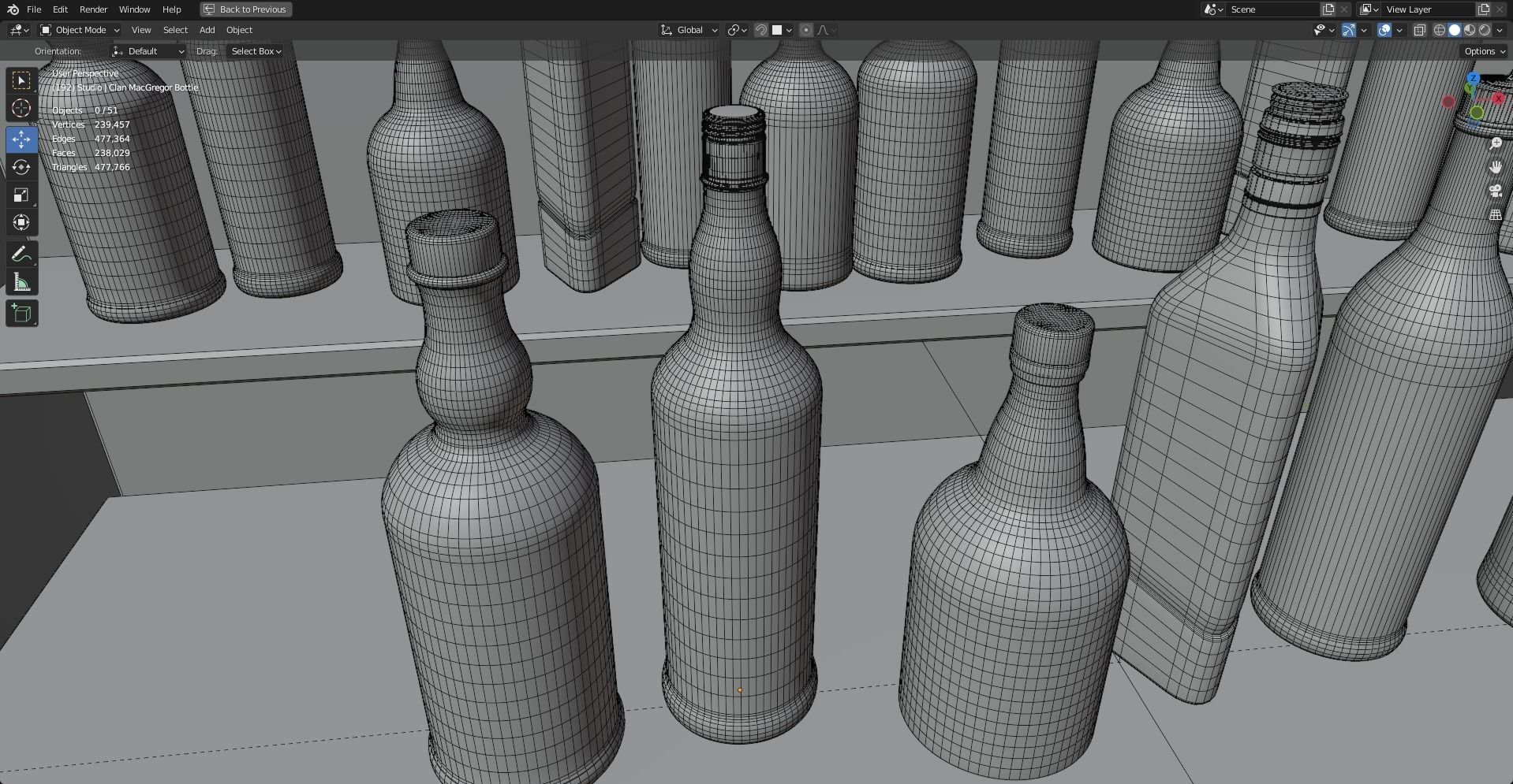 Whiskey bottles Low-poly 3D model_11
