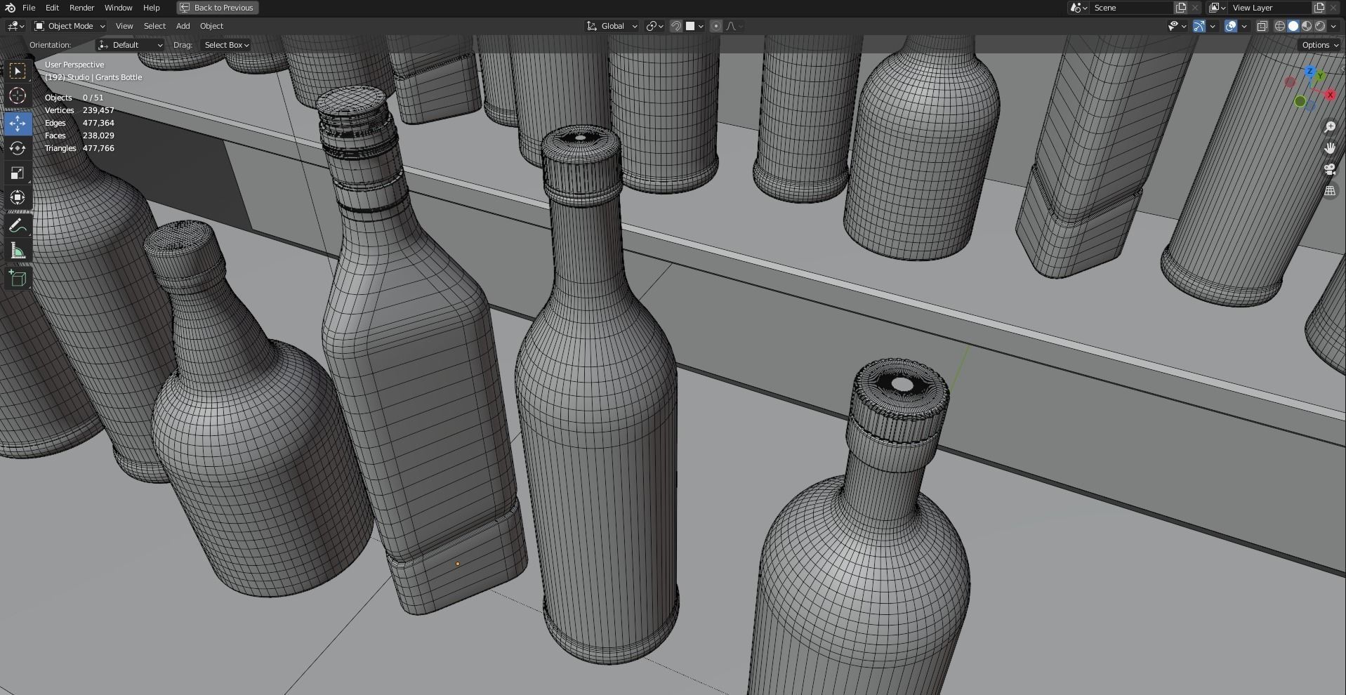 Whiskey bottles Low-poly 3D model_14