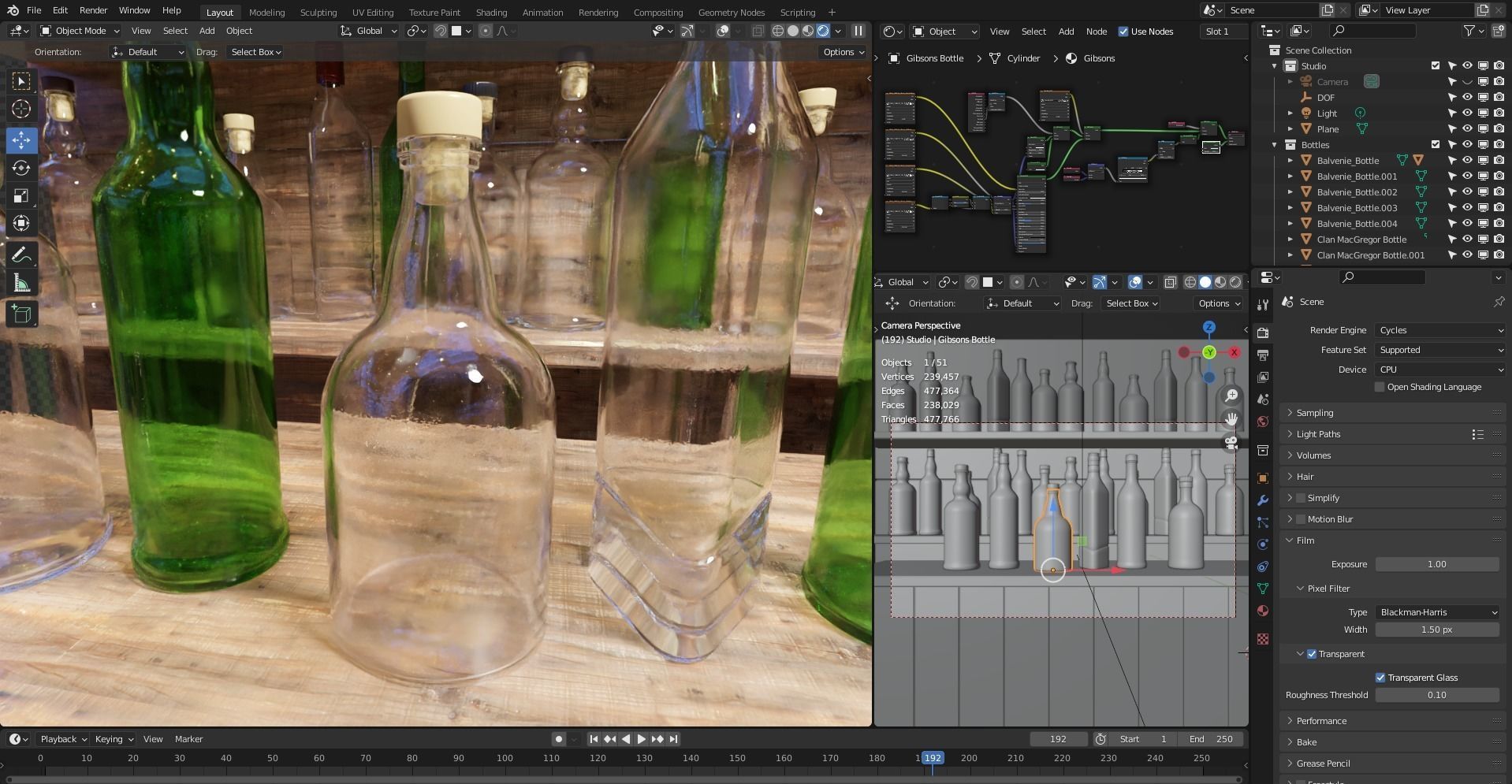 Whiskey bottles Low-poly 3D model_4