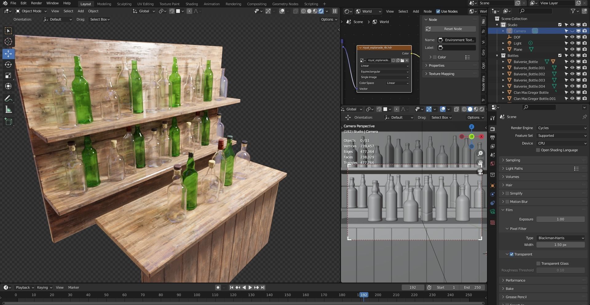 Whiskey bottles Low-poly 3D model_1