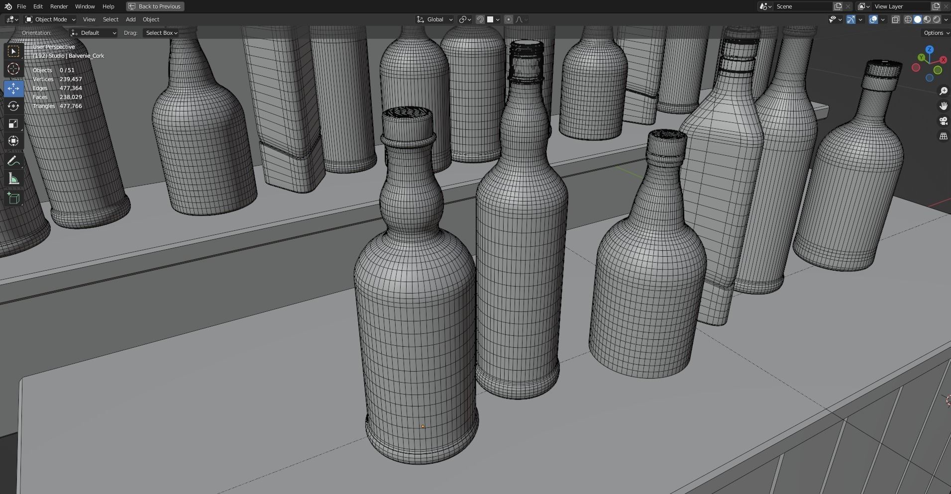Whiskey bottles Low-poly 3D model_10