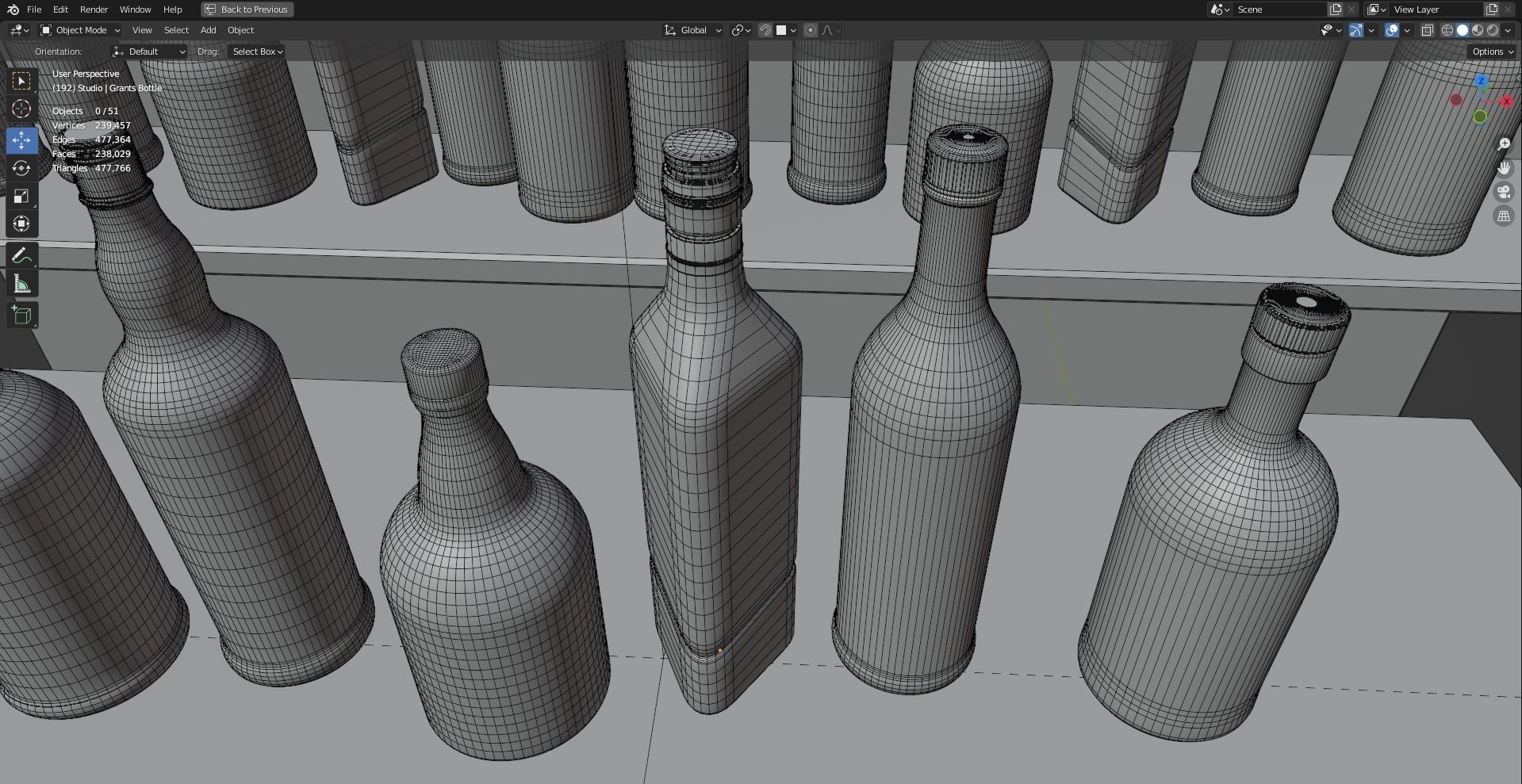 Whiskey bottles Low-poly 3D model_13