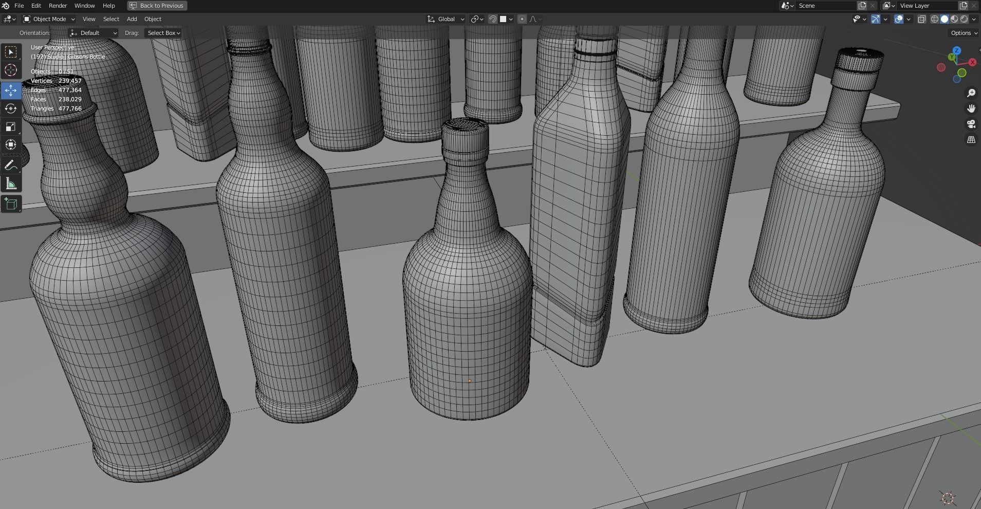 Whiskey bottles Low-poly 3D model_12