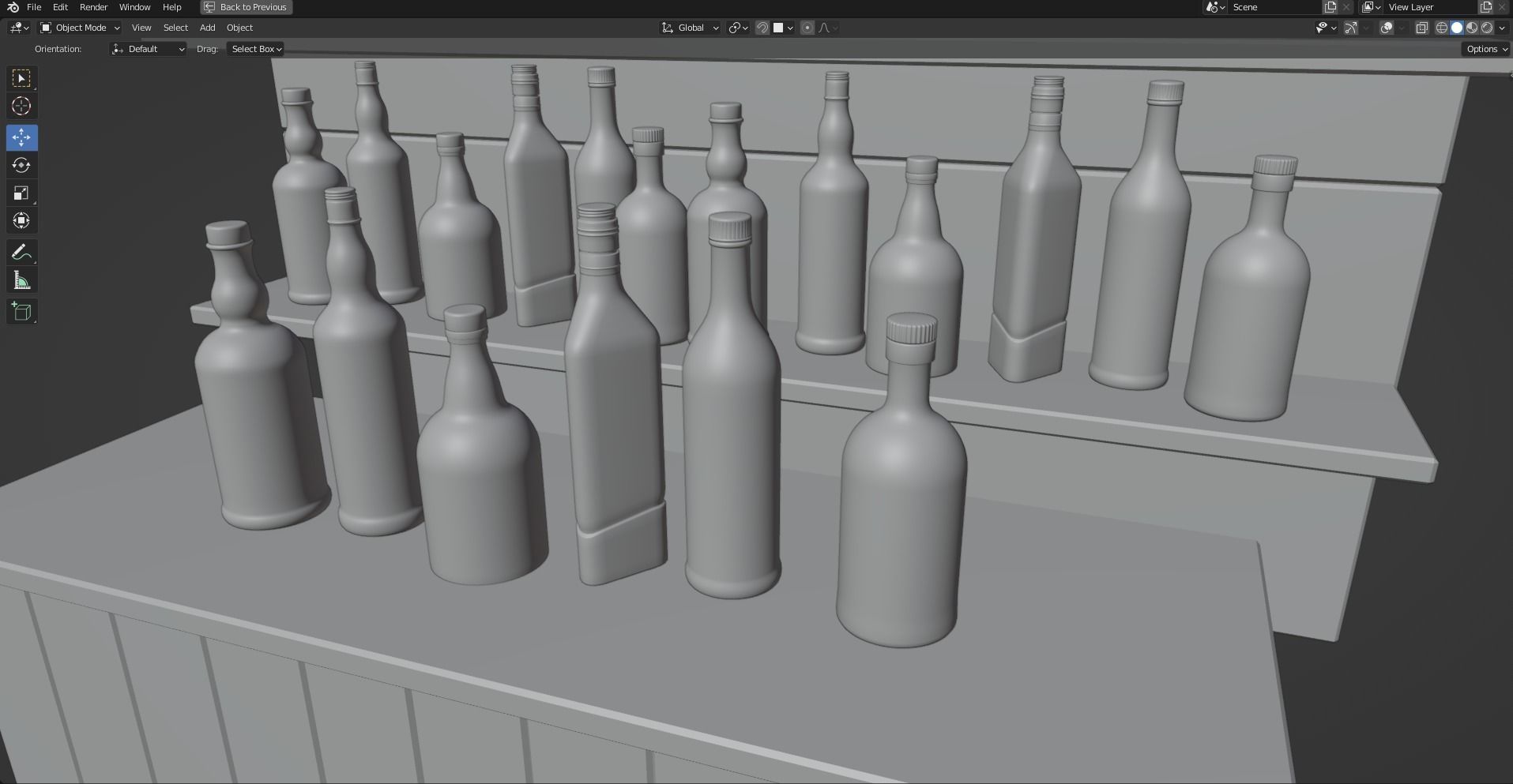 Whiskey bottles Low-poly 3D model_9