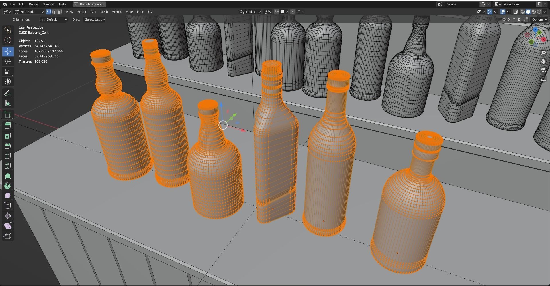 Whiskey bottles Low-poly 3D model_16
