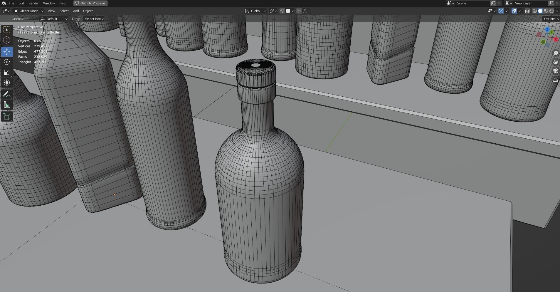 Whiskey bottles Low-poly 3D model_15