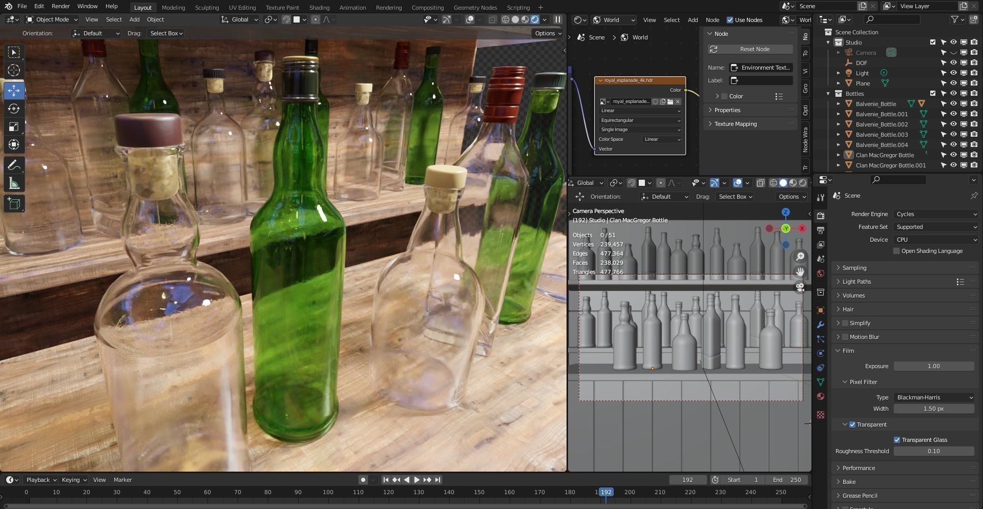 Whiskey bottles Low-poly 3D model_3