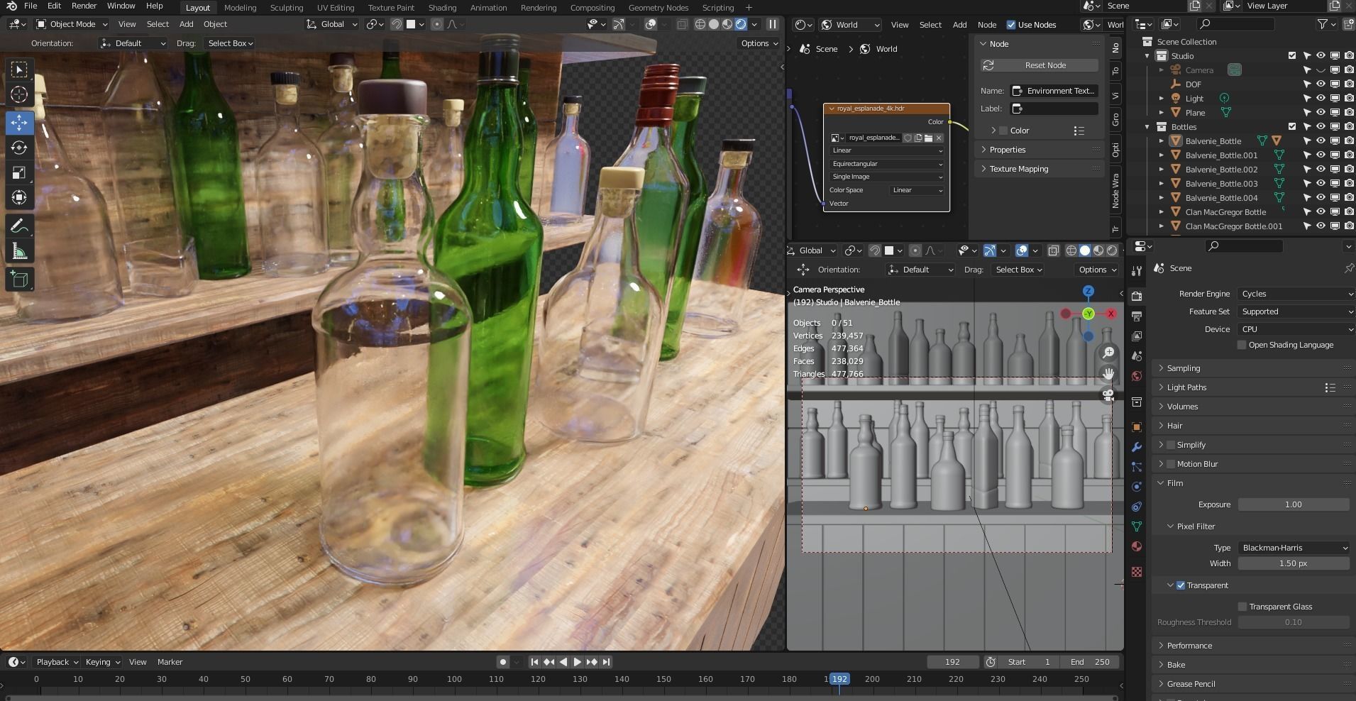 Whiskey bottles Low-poly 3D model_2