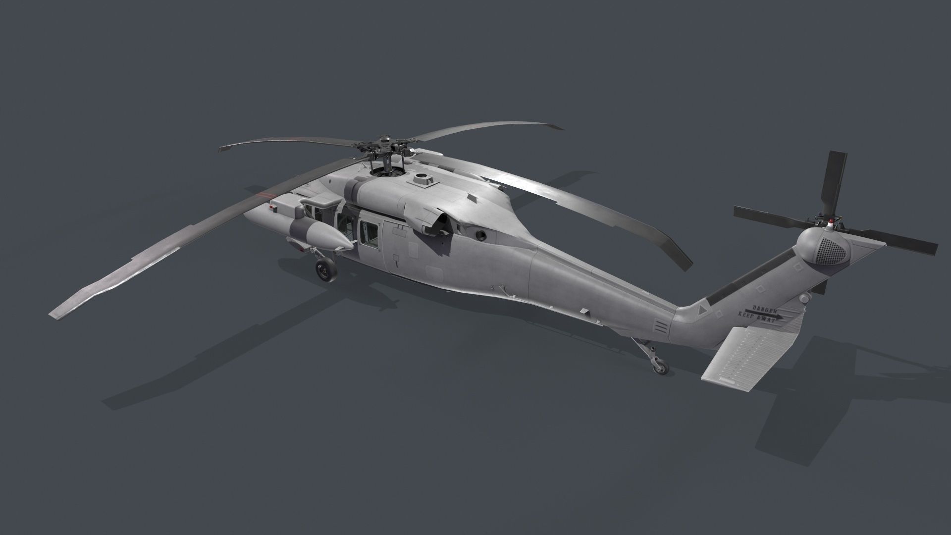 UH-60 Black Hawk Grey Static 3D model_3