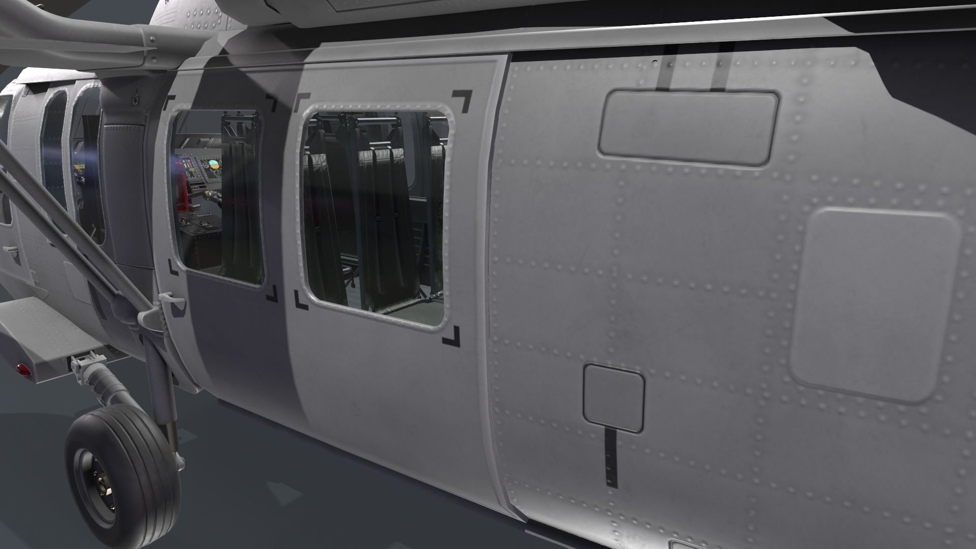 UH-60 Black Hawk Grey Static 3D model_7