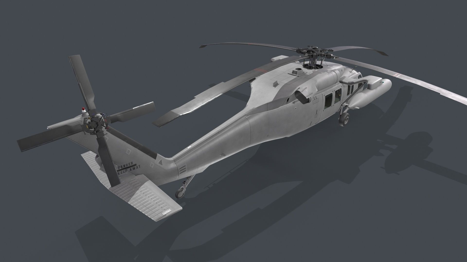 UH-60 Black Hawk Grey Static 3D model_4
