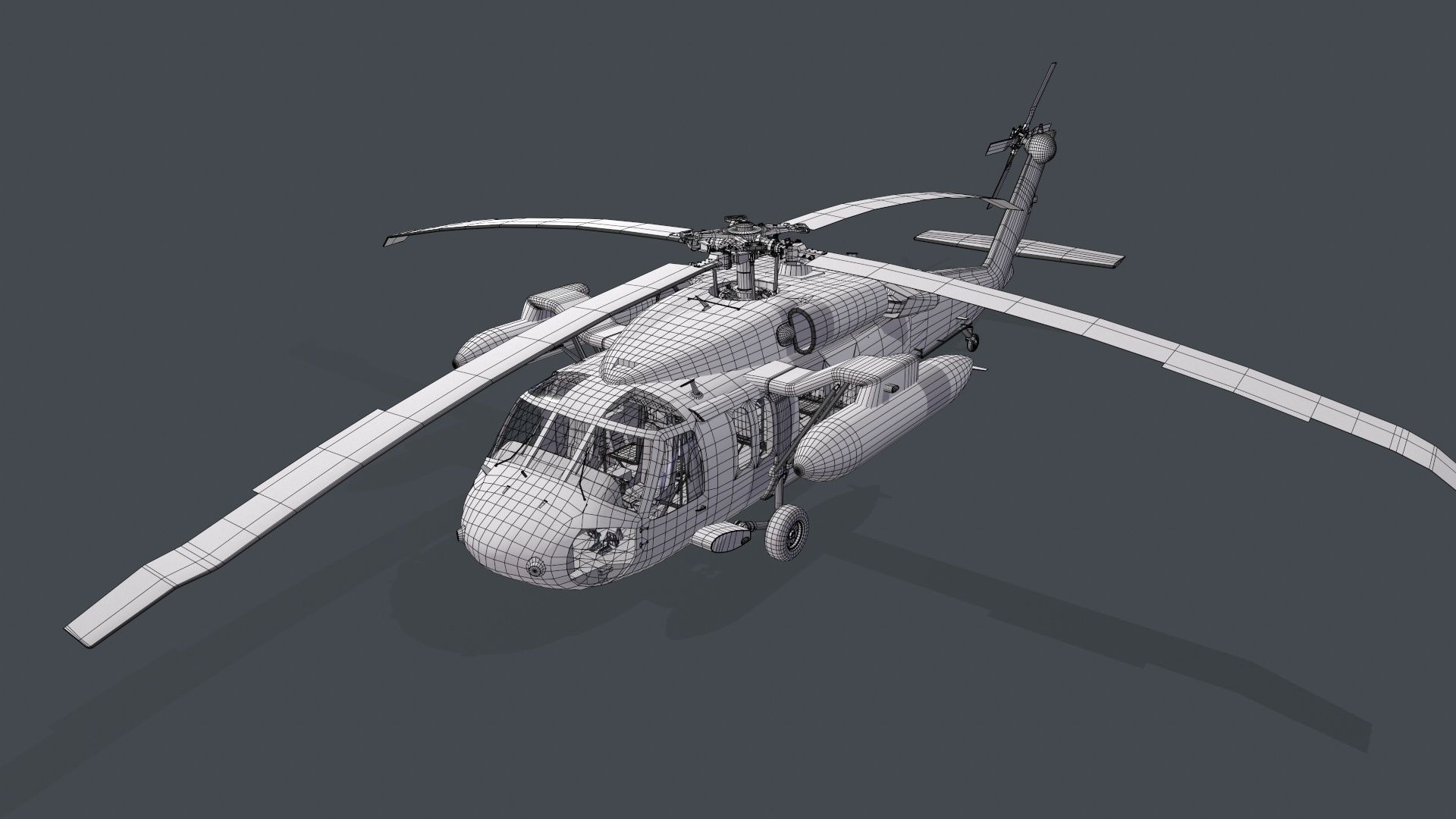 UH-60 Black Hawk Grey Static 3D model_22