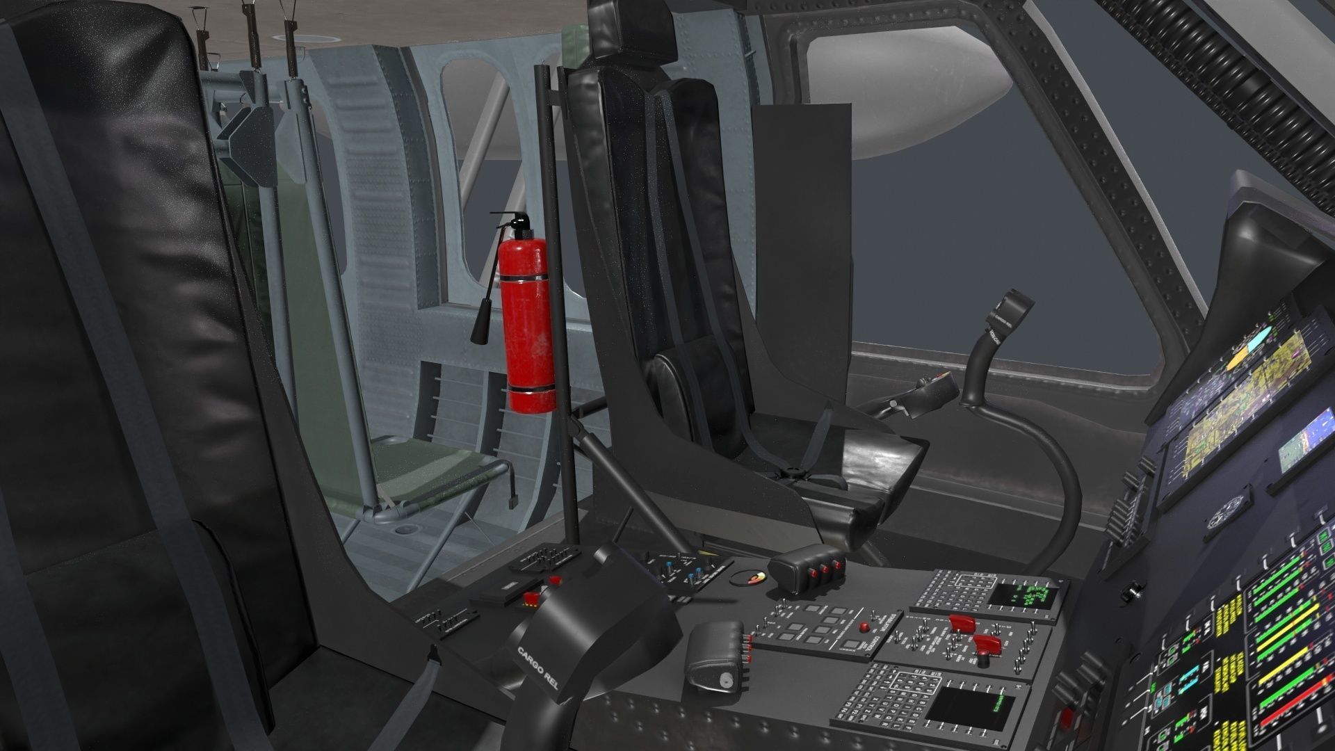 UH-60 Black Hawk Grey Static 3D model_19