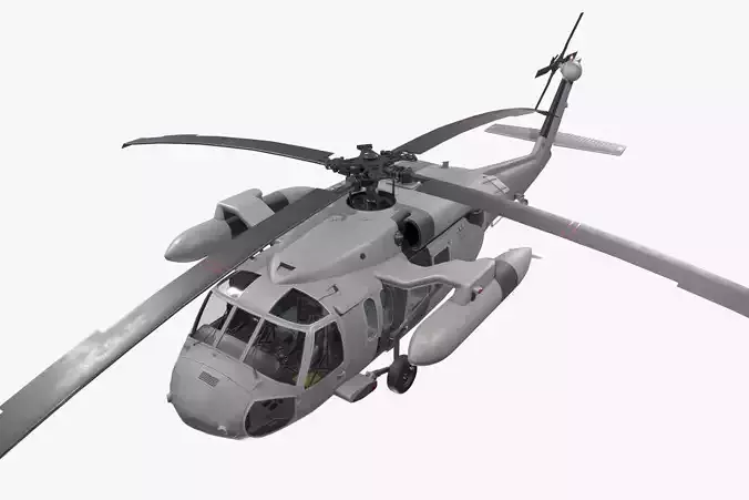 UH-60 Black Hawk Grey Static 3D model