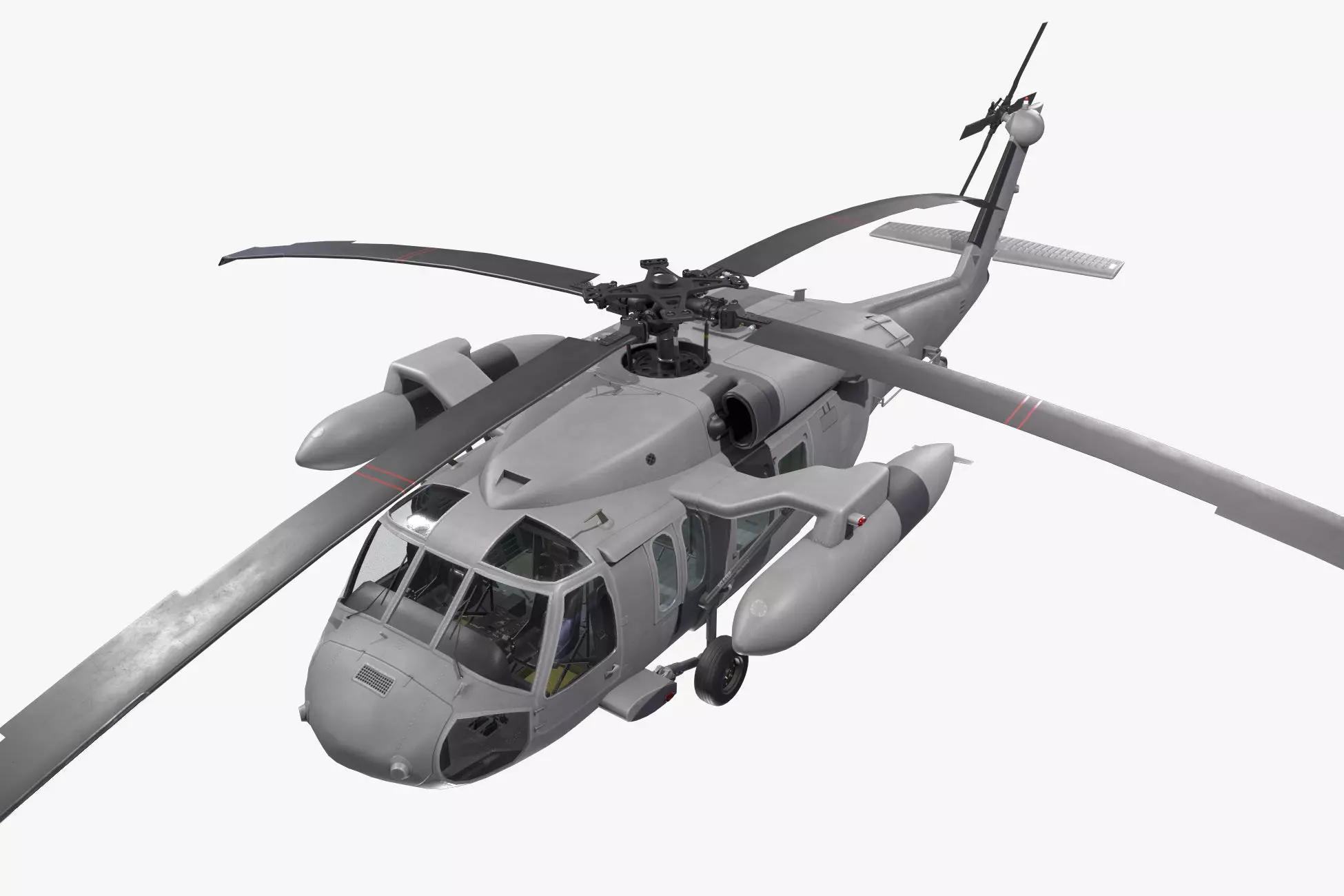 UH-60 Black Hawk Grey Static 3D model_0