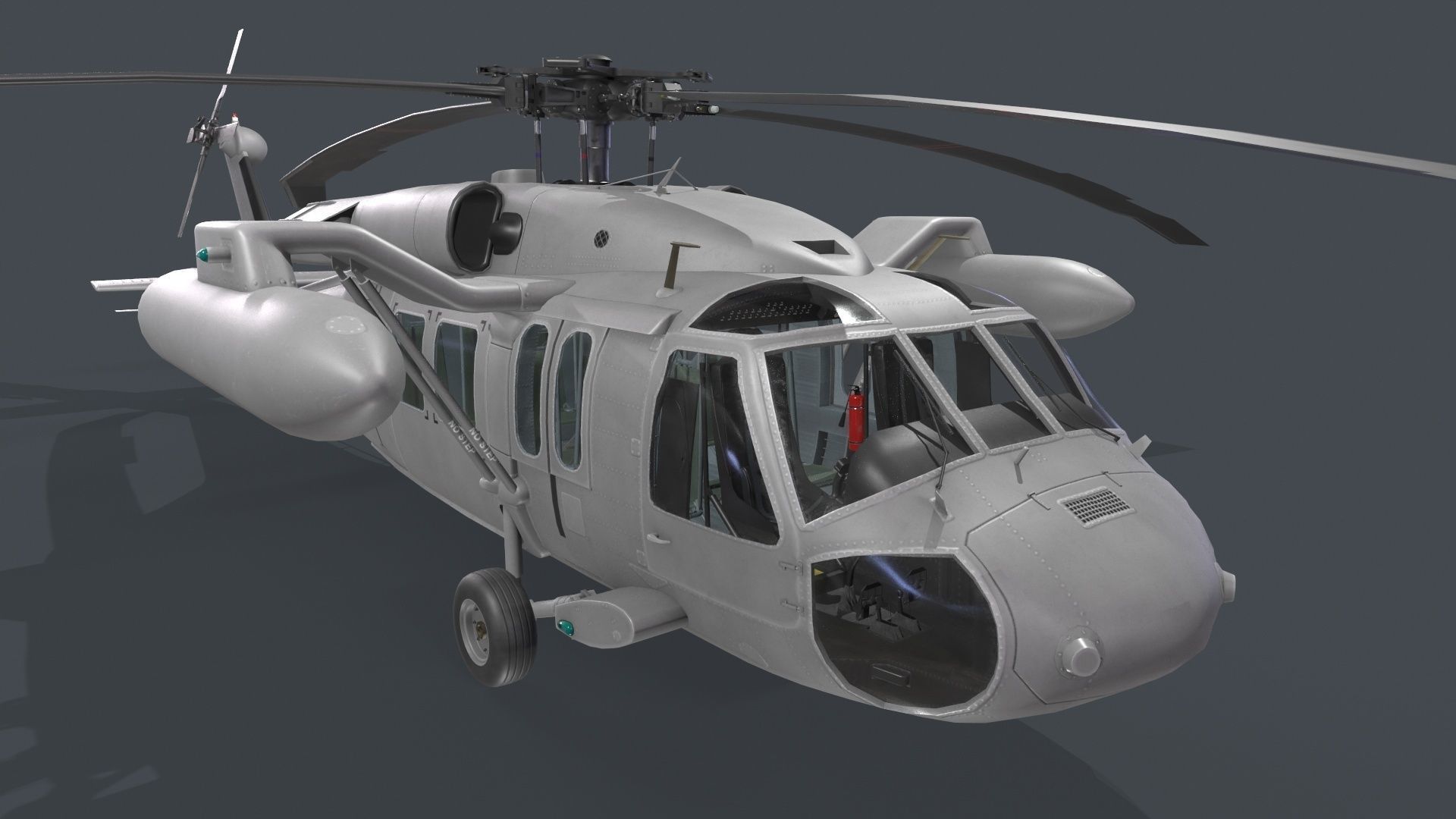 UH-60 Black Hawk Grey Static 3D model_5