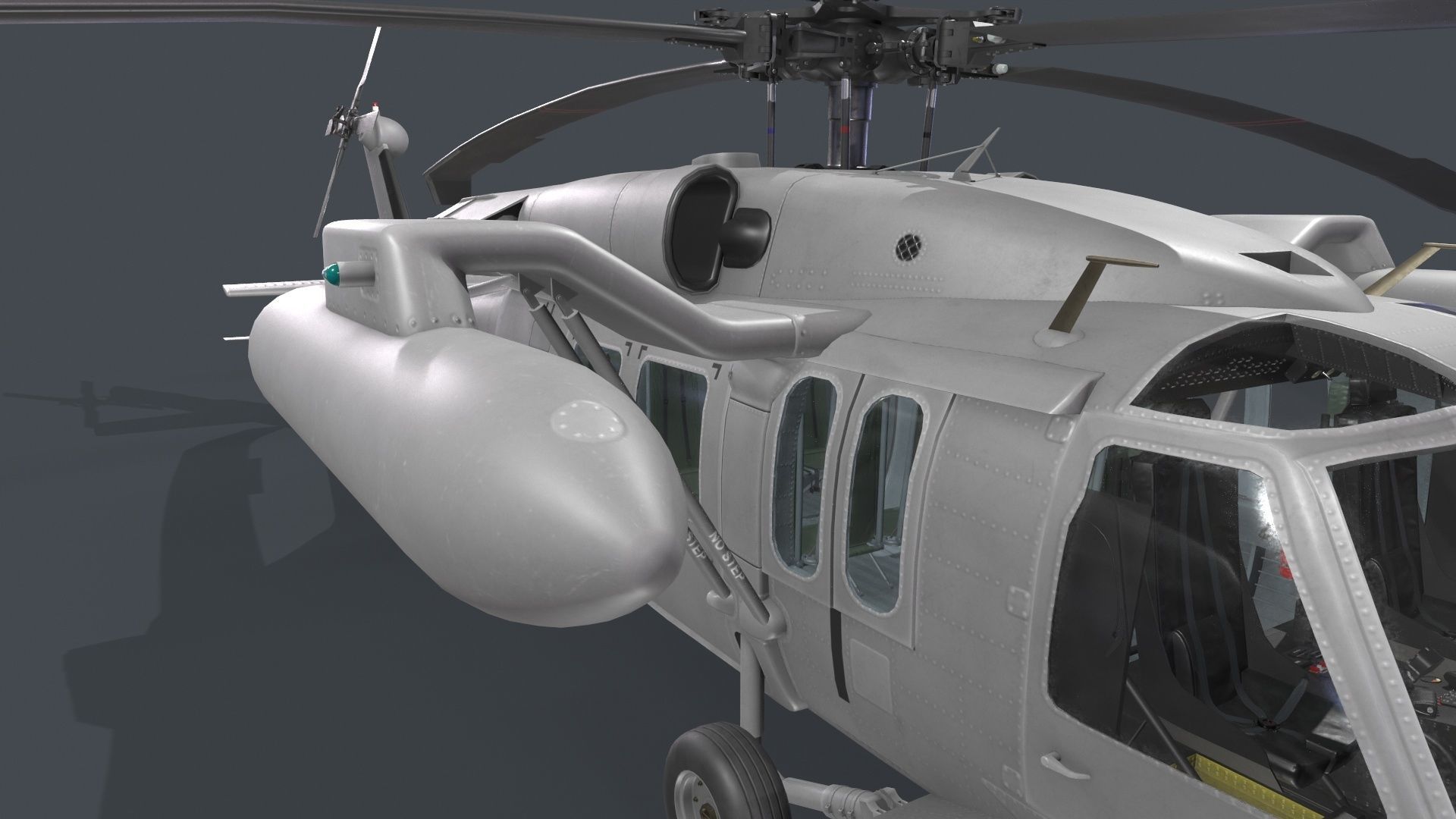 UH-60 Black Hawk Grey Static 3D model_12