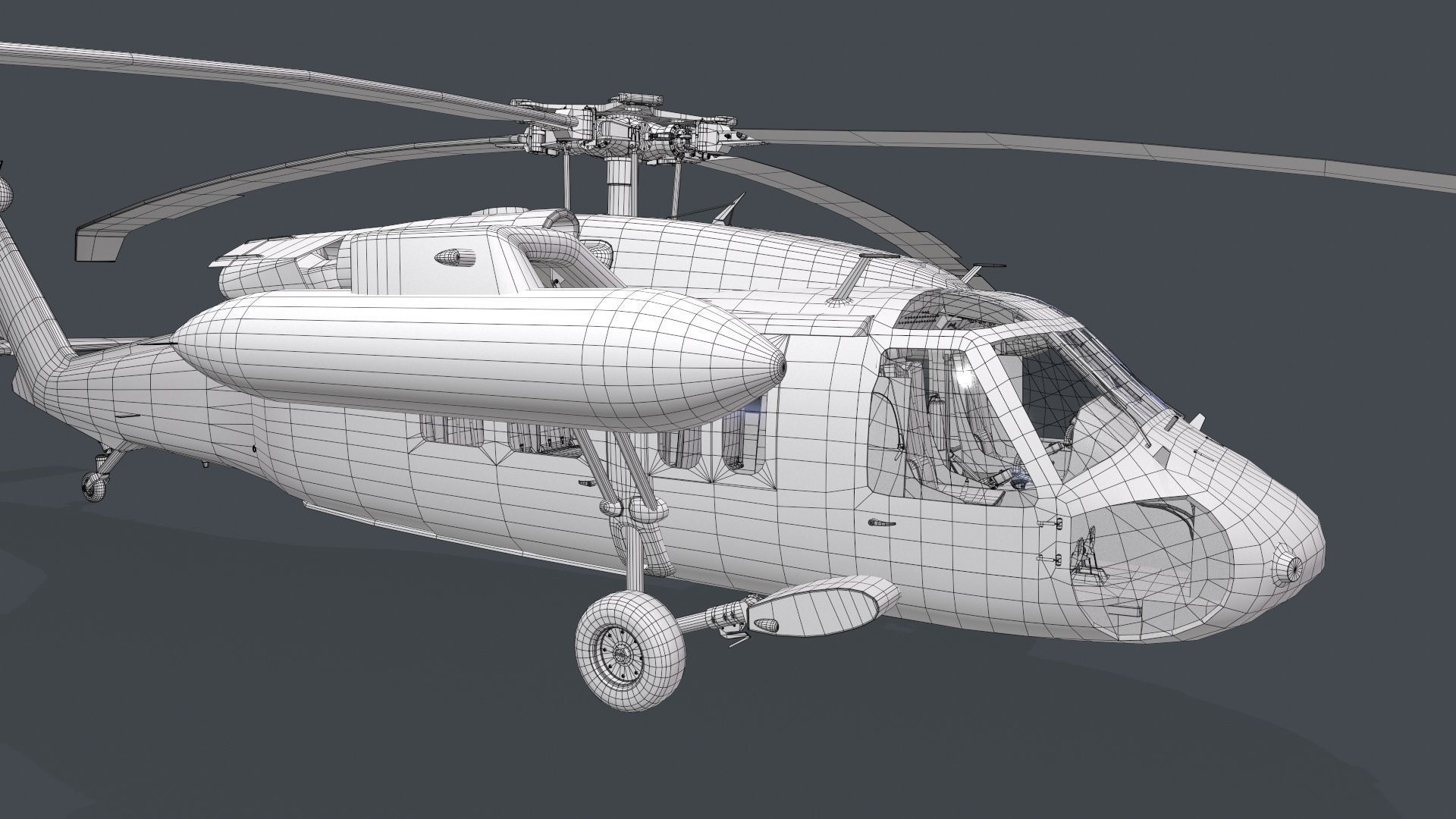 UH-60 Black Hawk Grey Static 3D model_25
