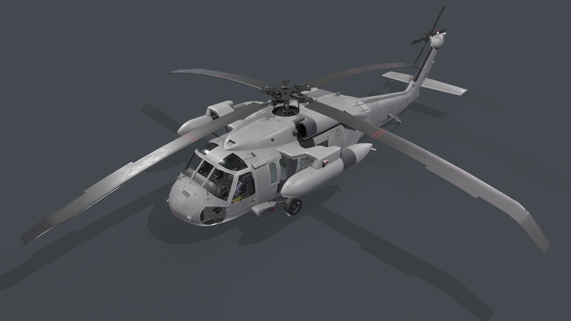 UH-60 Black Hawk Grey Static 3D model_2