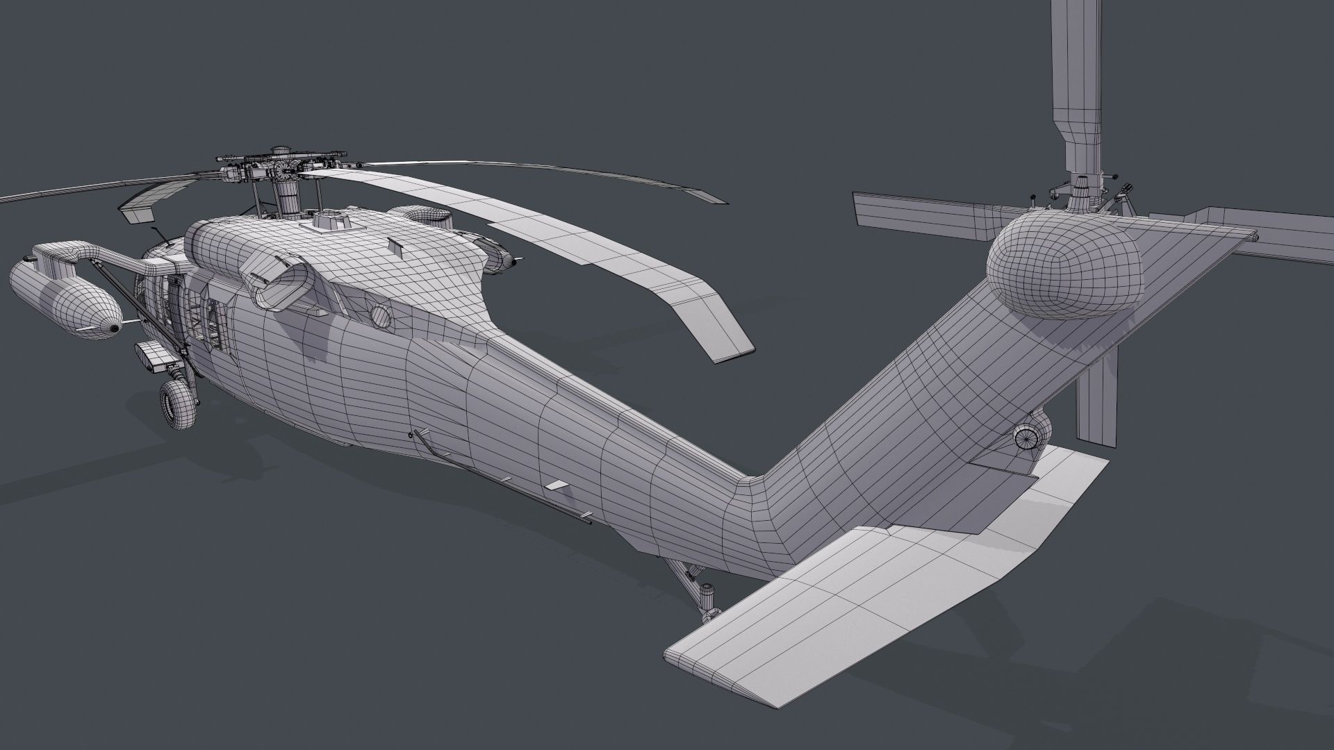 UH-60 Black Hawk Grey Static 3D model_23