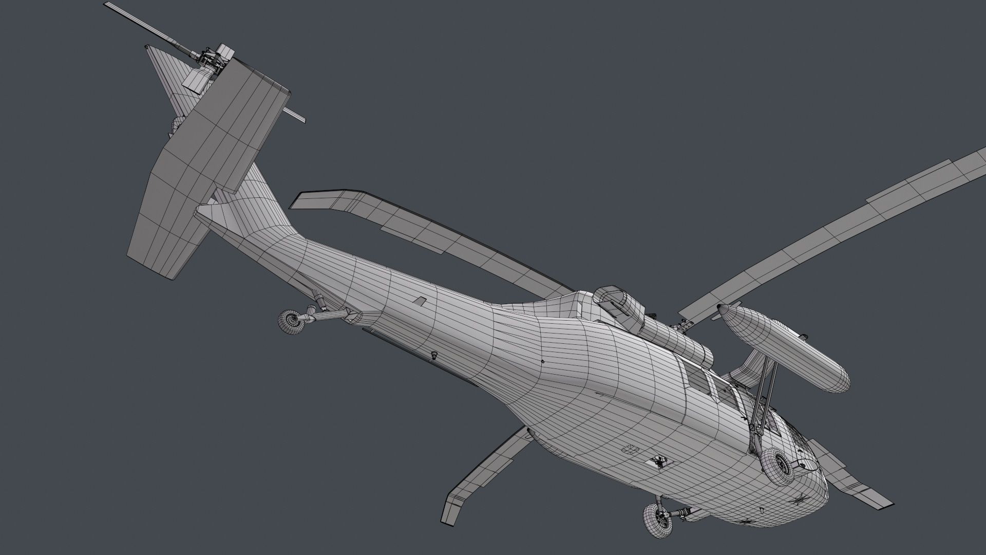 UH-60 Black Hawk Grey Static 3D model_24