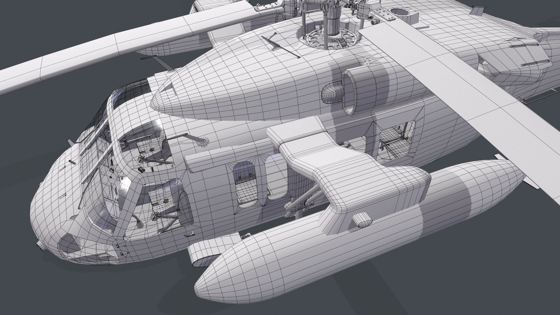 UH-60 Black Hawk Grey Static 3D model_31