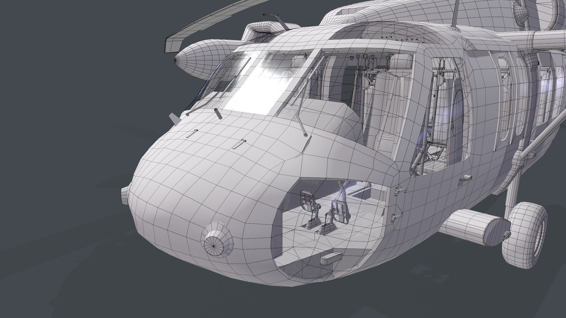 UH-60 Black Hawk Grey Static 3D model_30