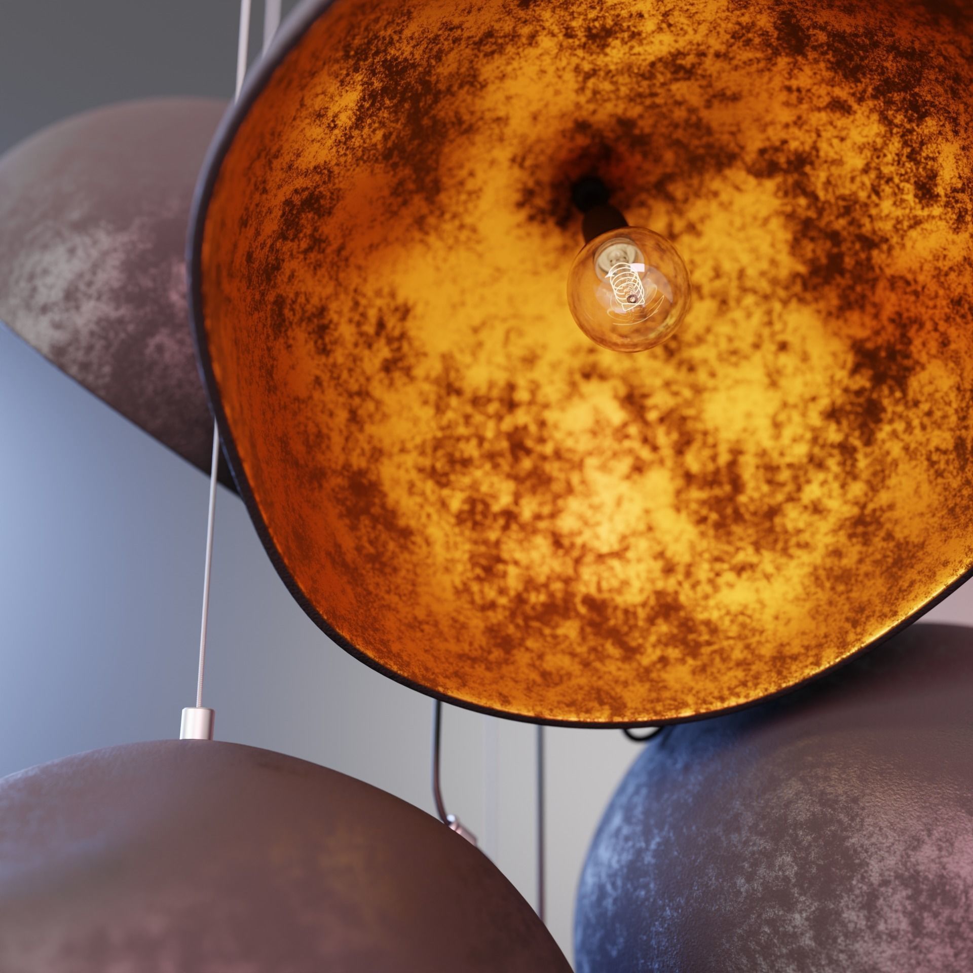 Industrial light fixture 3D model_1