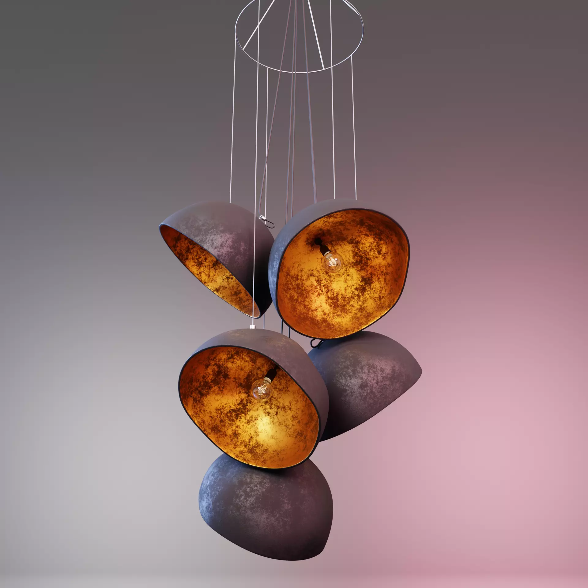 Industrial light fixture 3D model_0