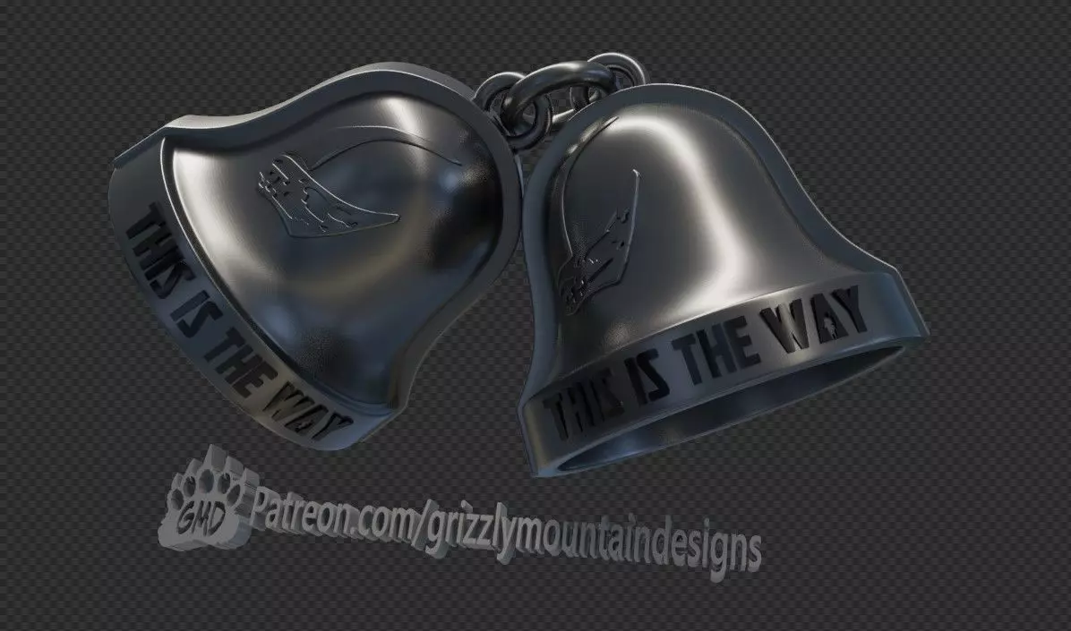 The Mandalorian Christmas ornament bells this is the way 3D print model_0
