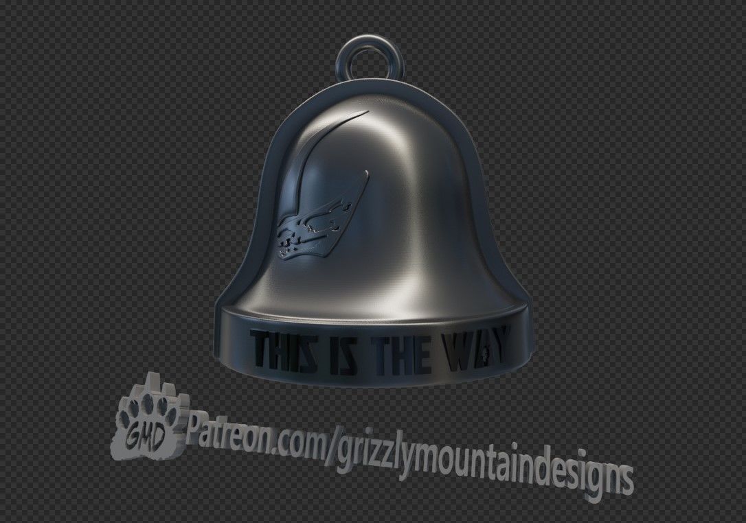 The Mandalorian Christmas ornament bells this is the way 3D print model_1