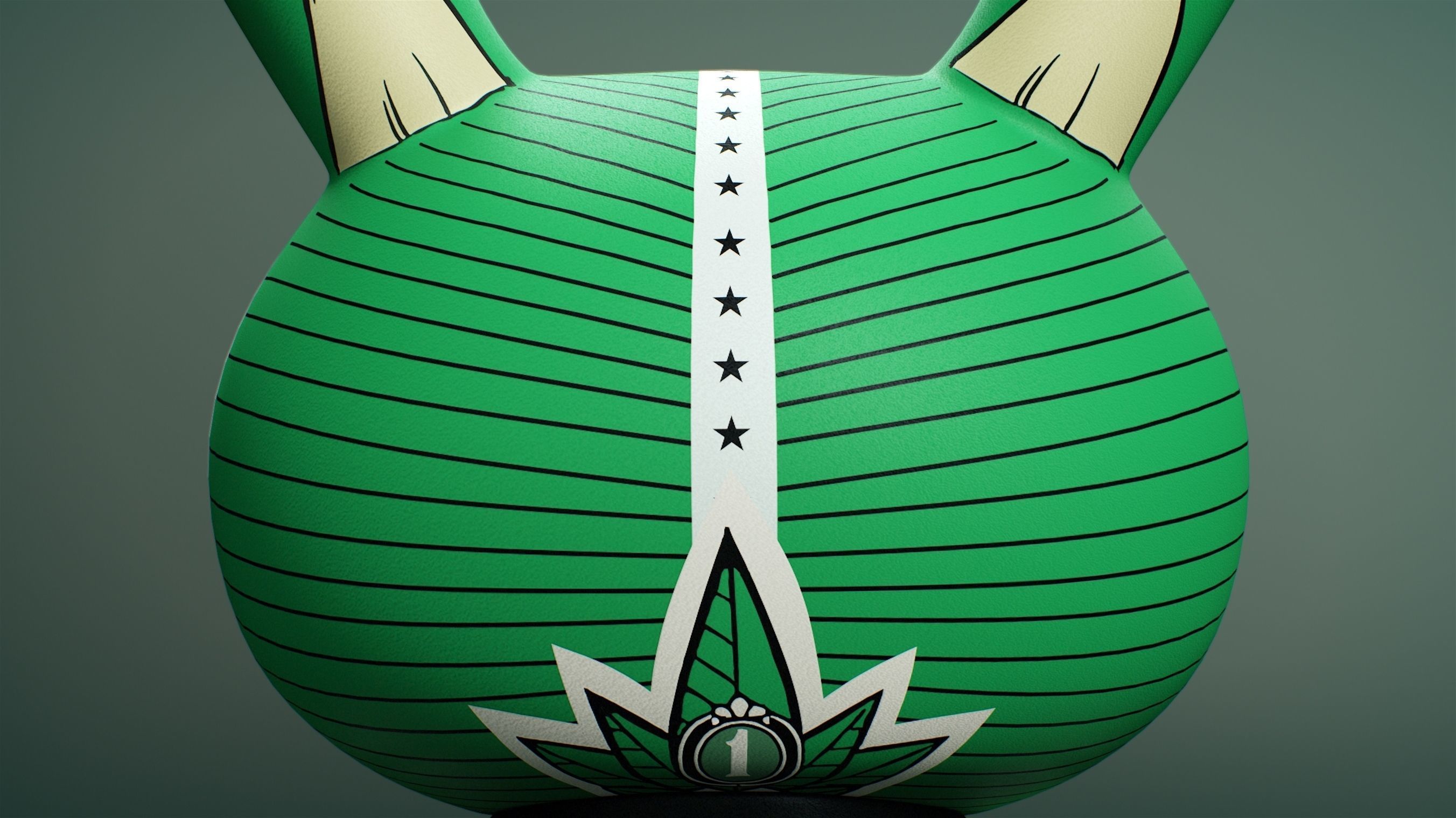 Kidrobot Cash Wolf Green 5 inch Dunny by Josh Divine 3D model_10