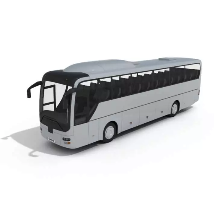 White Coach Bus 3D model