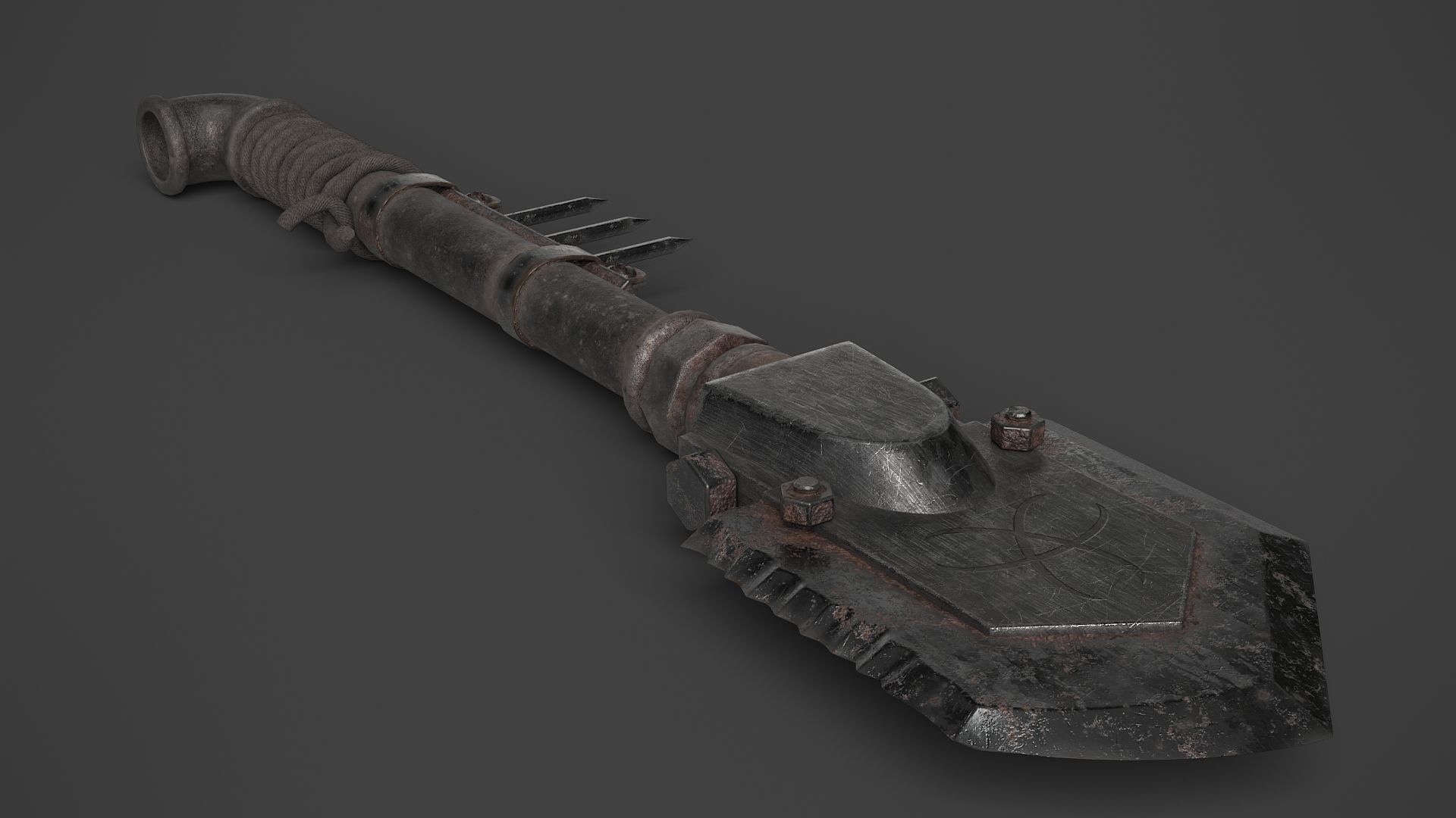 Modifiable Strike Weapon 18 Low-poly 3D model_4