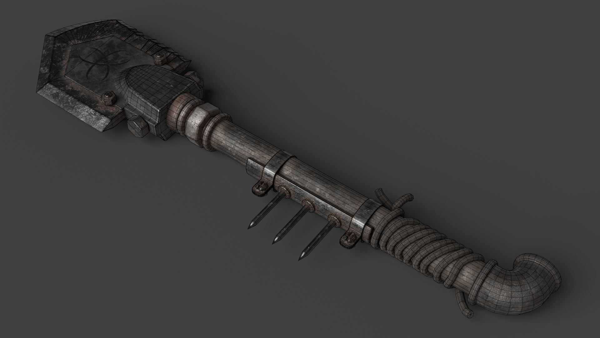 Modifiable Strike Weapon 18 Low-poly 3D model_10