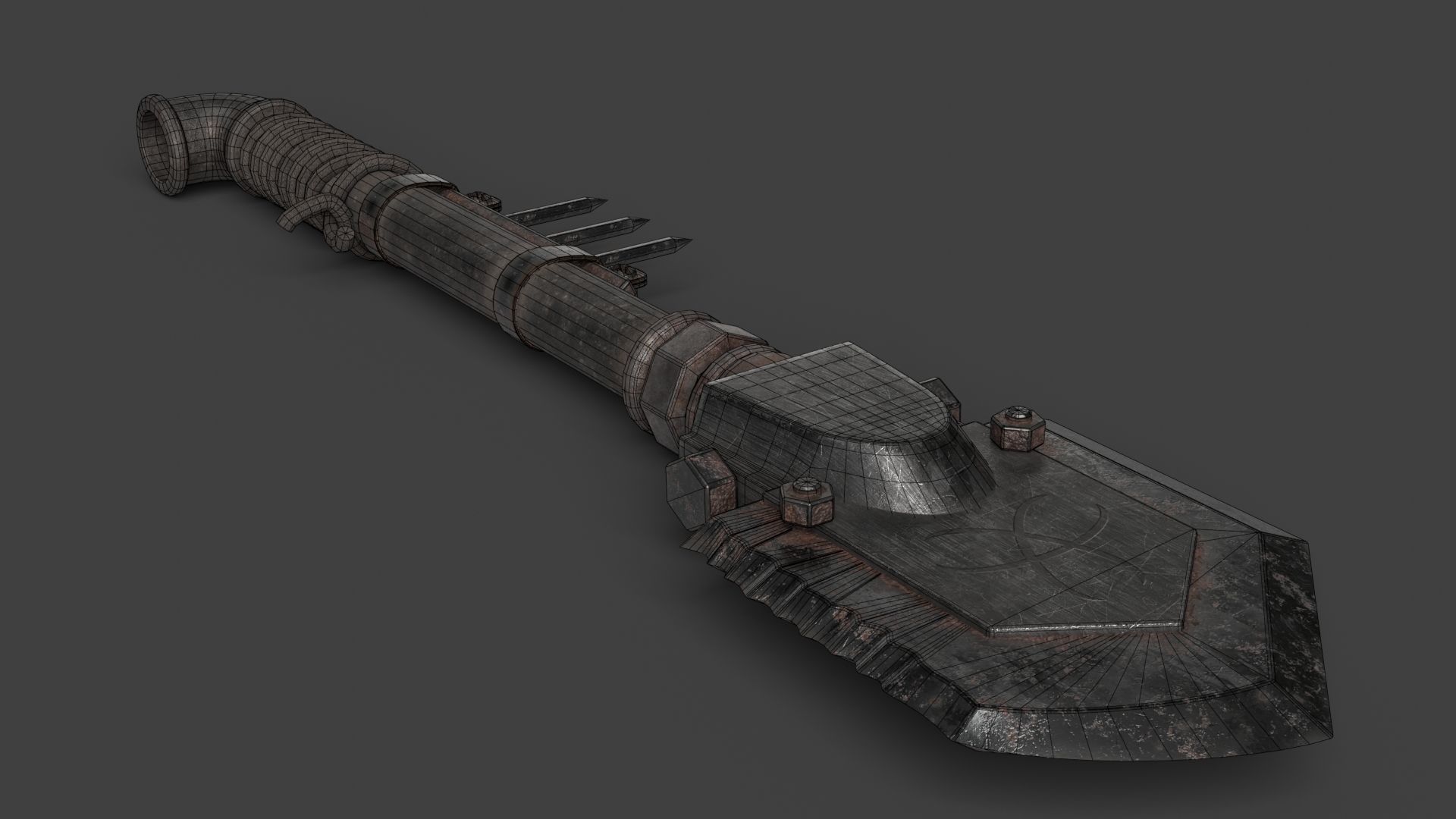 Modifiable Strike Weapon 18 Low-poly 3D model_14