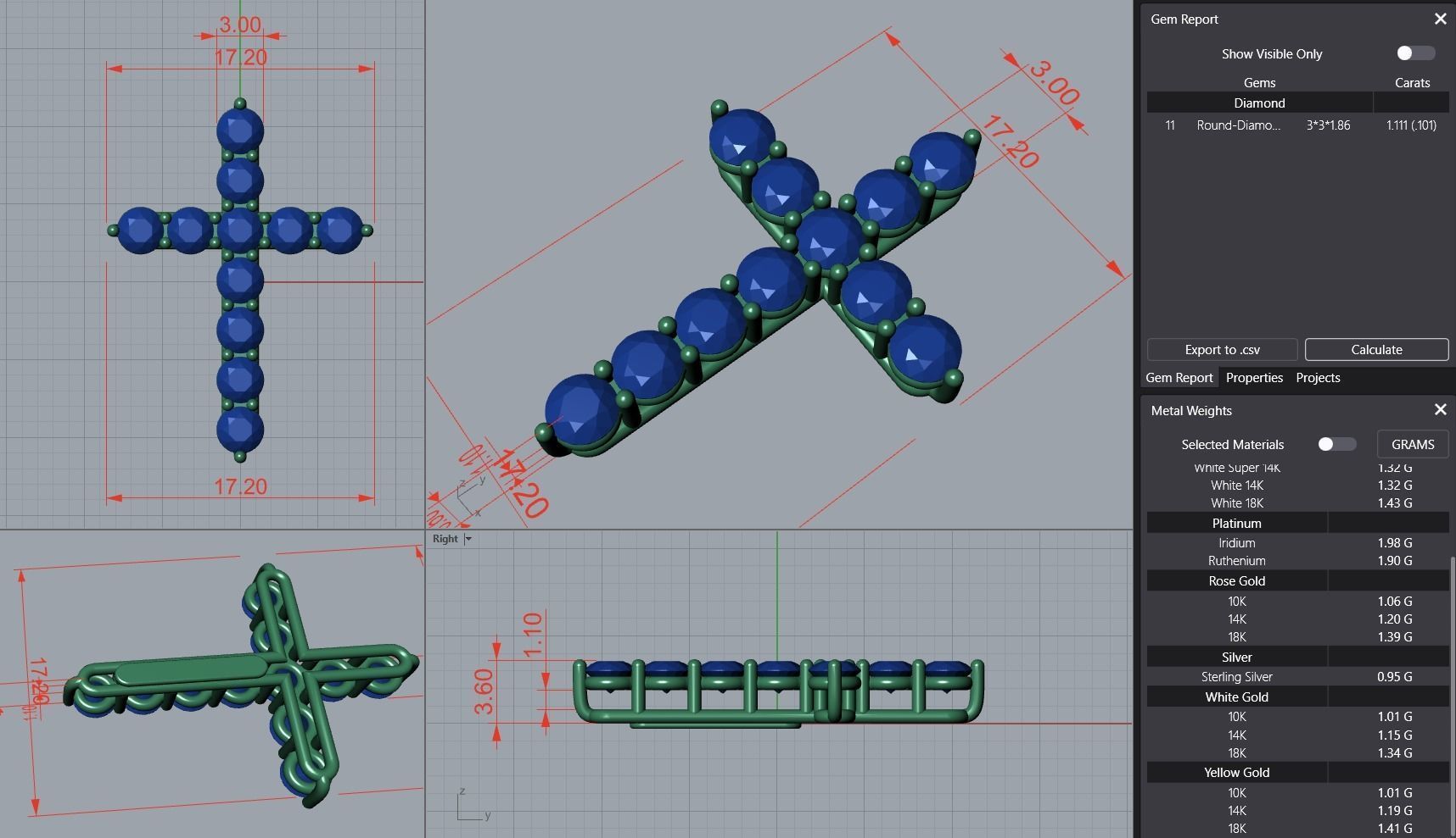 Diamond Cross 3D print model_2