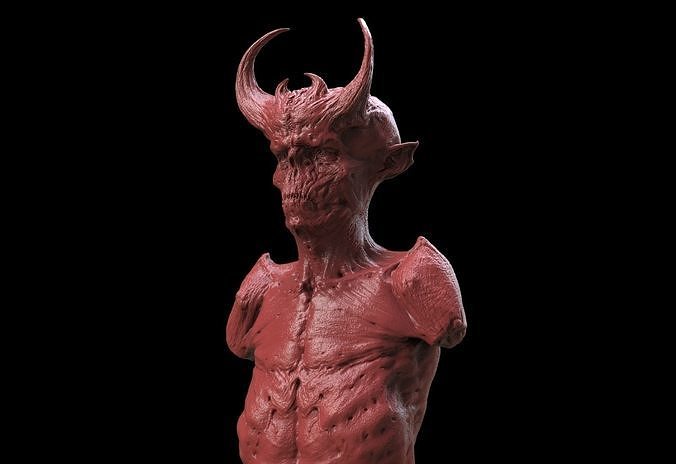 Demon Bust 3D print model