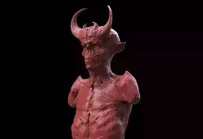 Demon Bust 3D print model