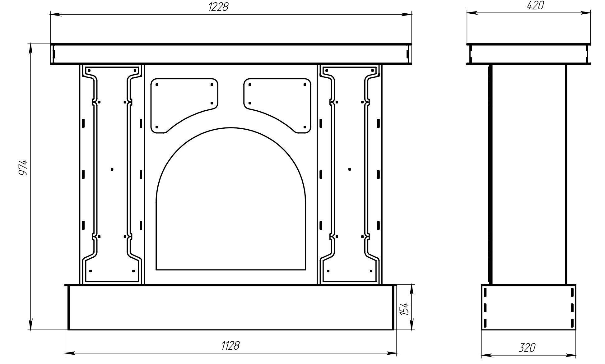 Decorative Fireplace 3D model_3