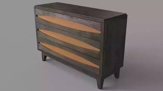 Modern Copper Three Drawer Chest Brown And Copper