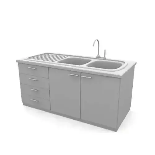 Simple Kitchen Sink With Cabinets