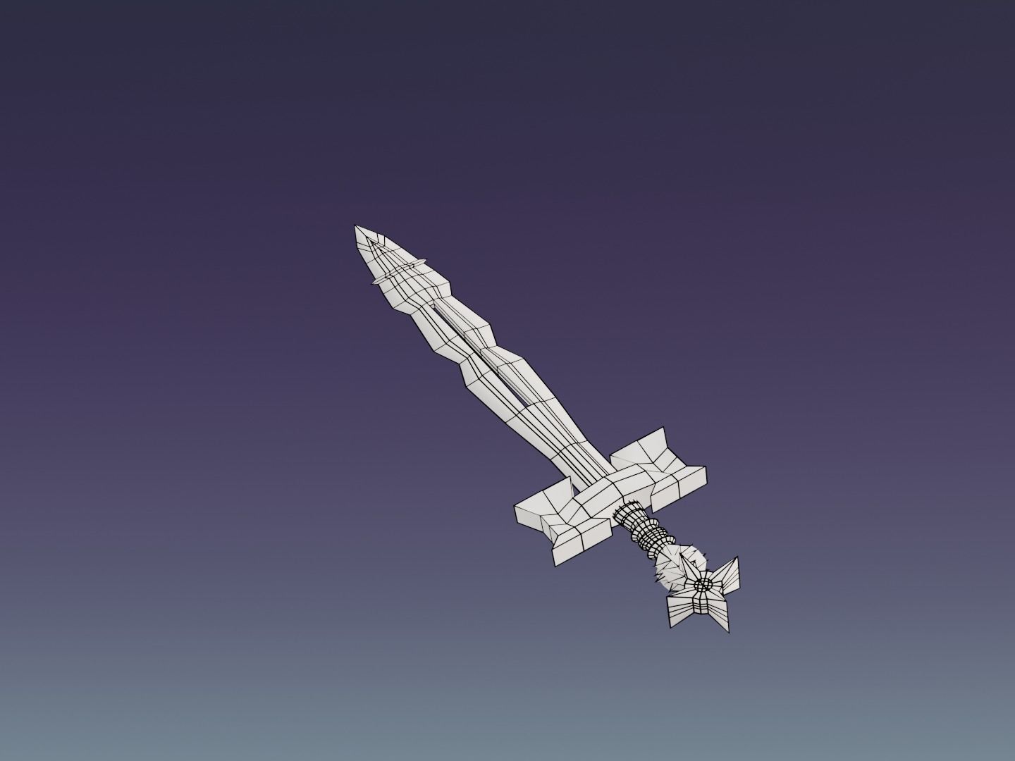 Fantasy Frozen Ice Sword - Elemental Sword Low-poly 3D model_10