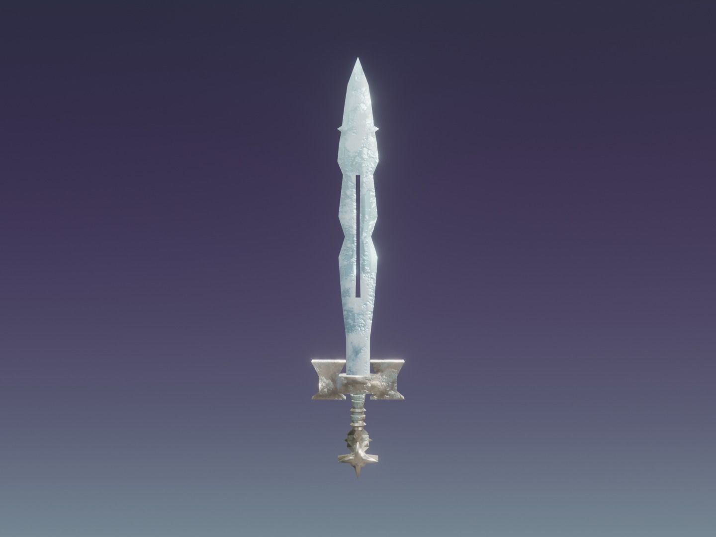 Fantasy Frozen Ice Sword - Elemental Sword Low-poly 3D model_4
