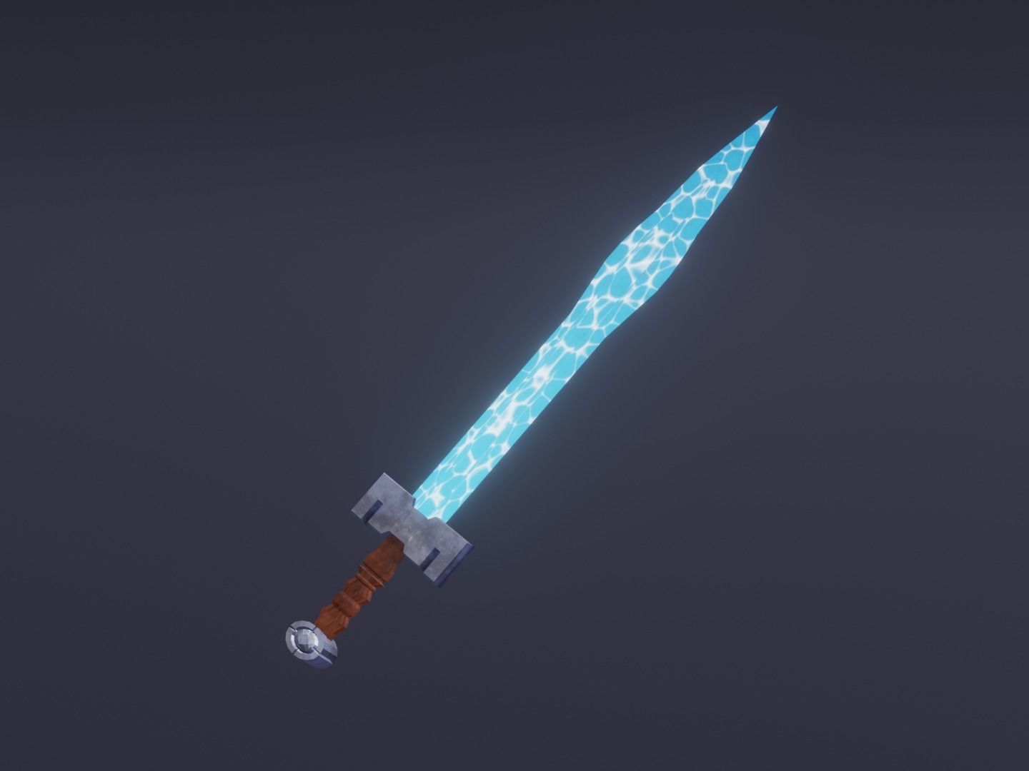 6 Elemental swords - magic swords 3D Model Collection_9
