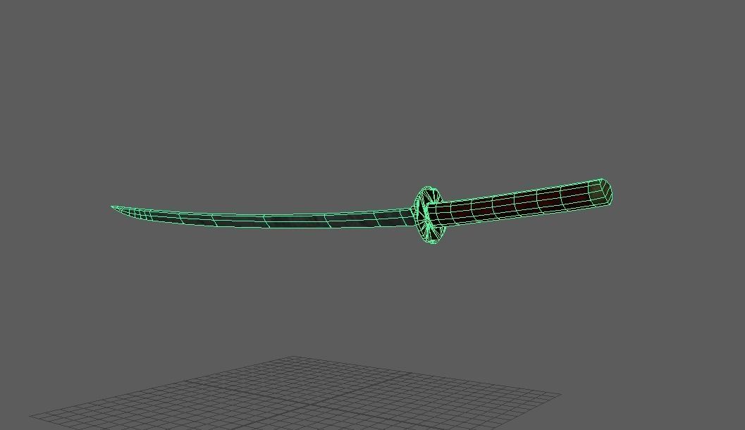 Katana Sword Low-poly 3D model Low-poly 3D model_7