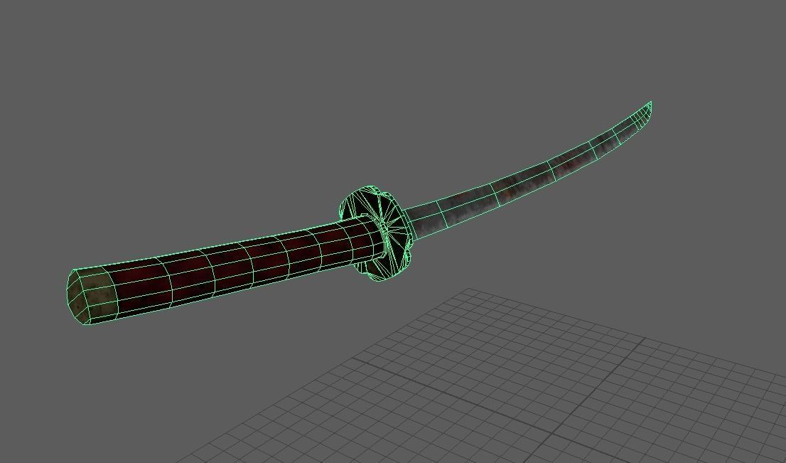 Katana Sword Low-poly 3D model Low-poly 3D model_6