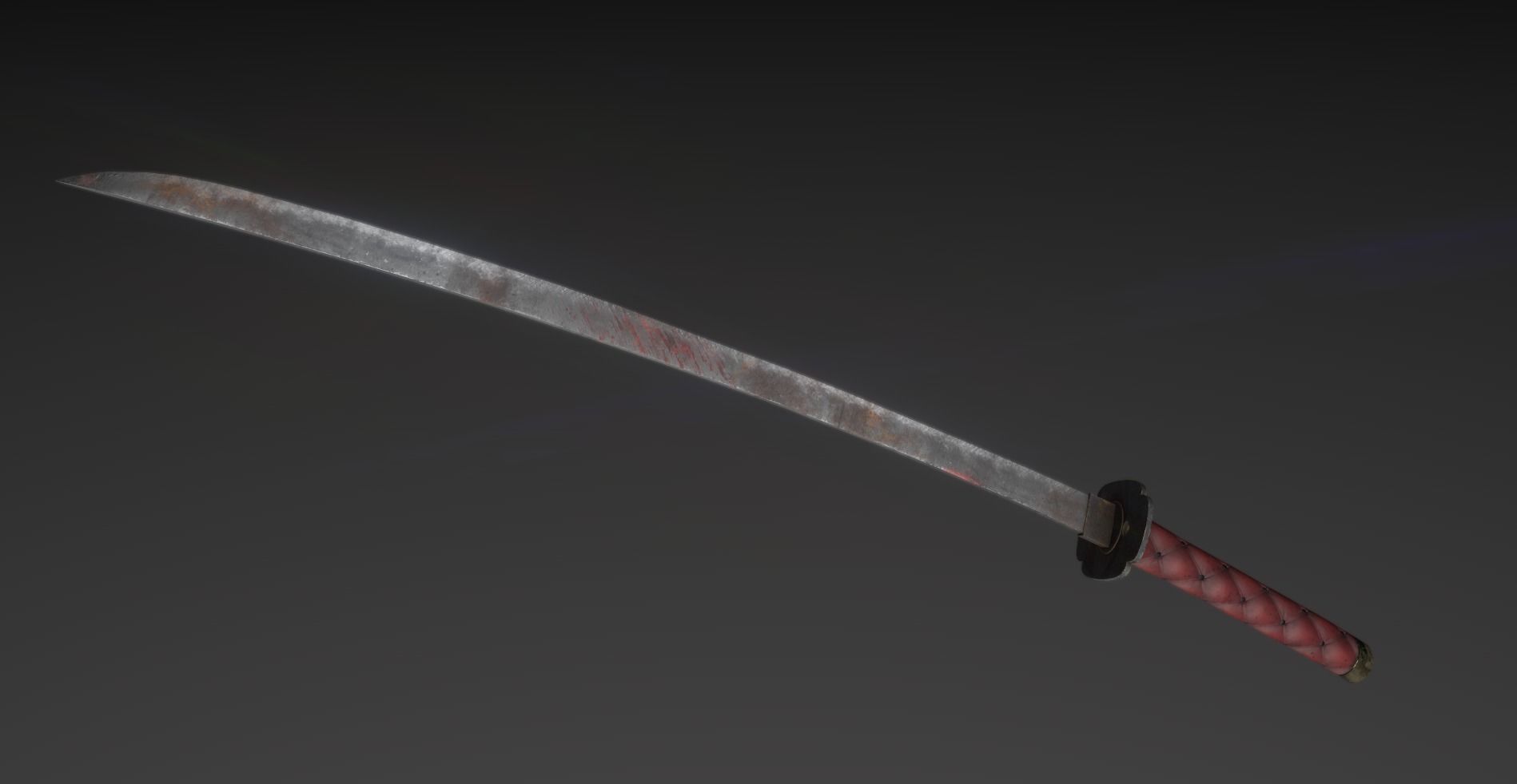 Katana Sword Low-poly 3D model Low-poly 3D model_3